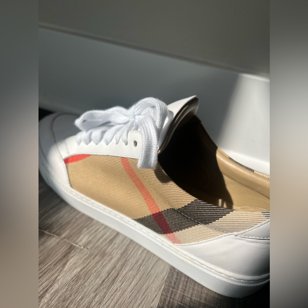 House Check and Leather Sneakers - Picture 8 of 11